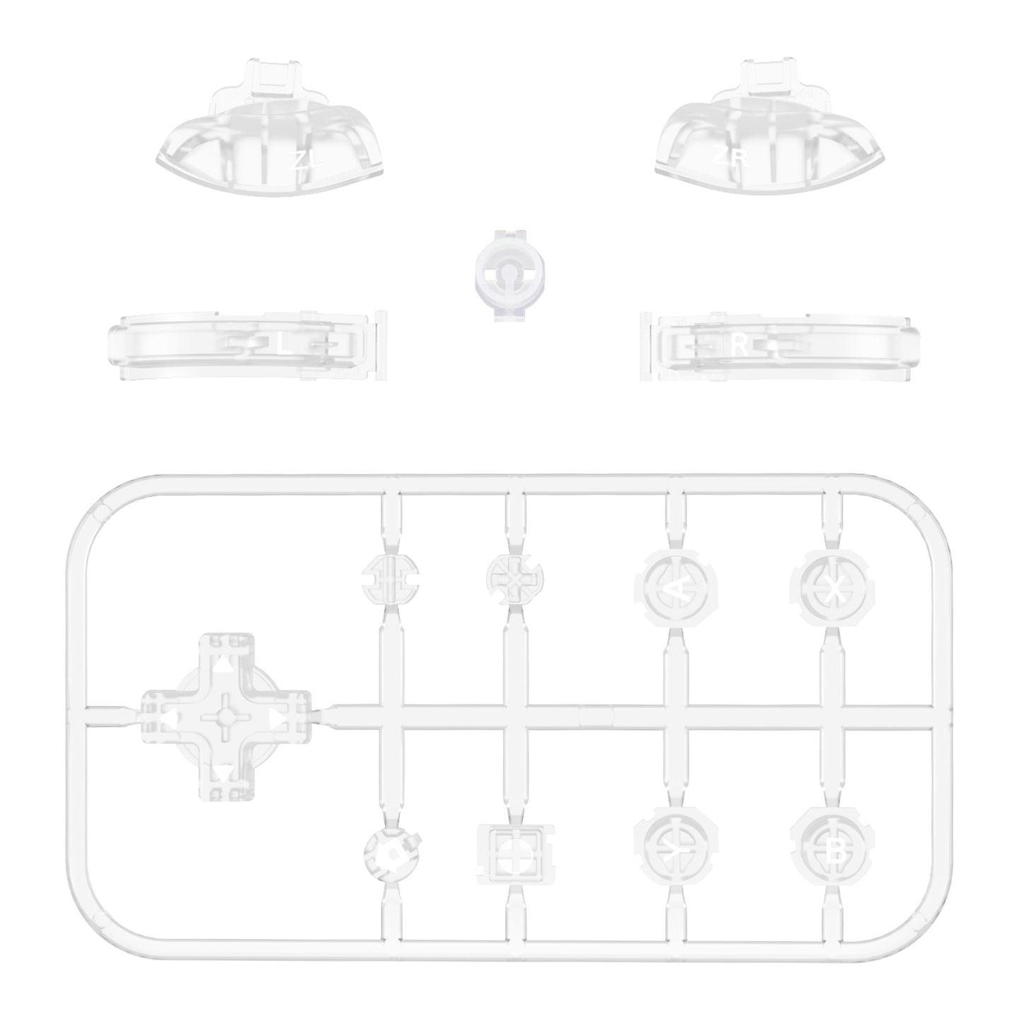 eXtremeRate Replacement Full Set Buttons for NS Switch Lite - Clear