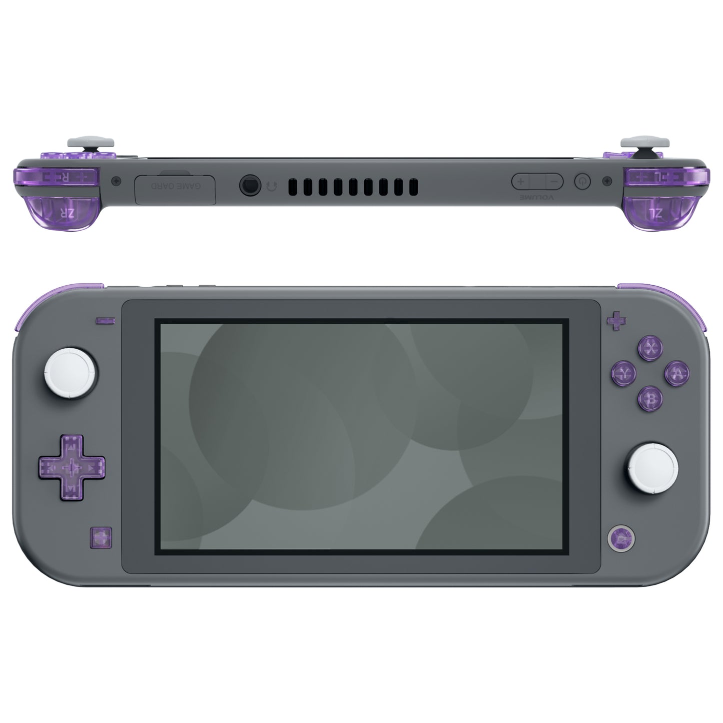 eXtremeRate Replacement Full Set Buttons for NS Switch Lite - Clear Atomic Purple