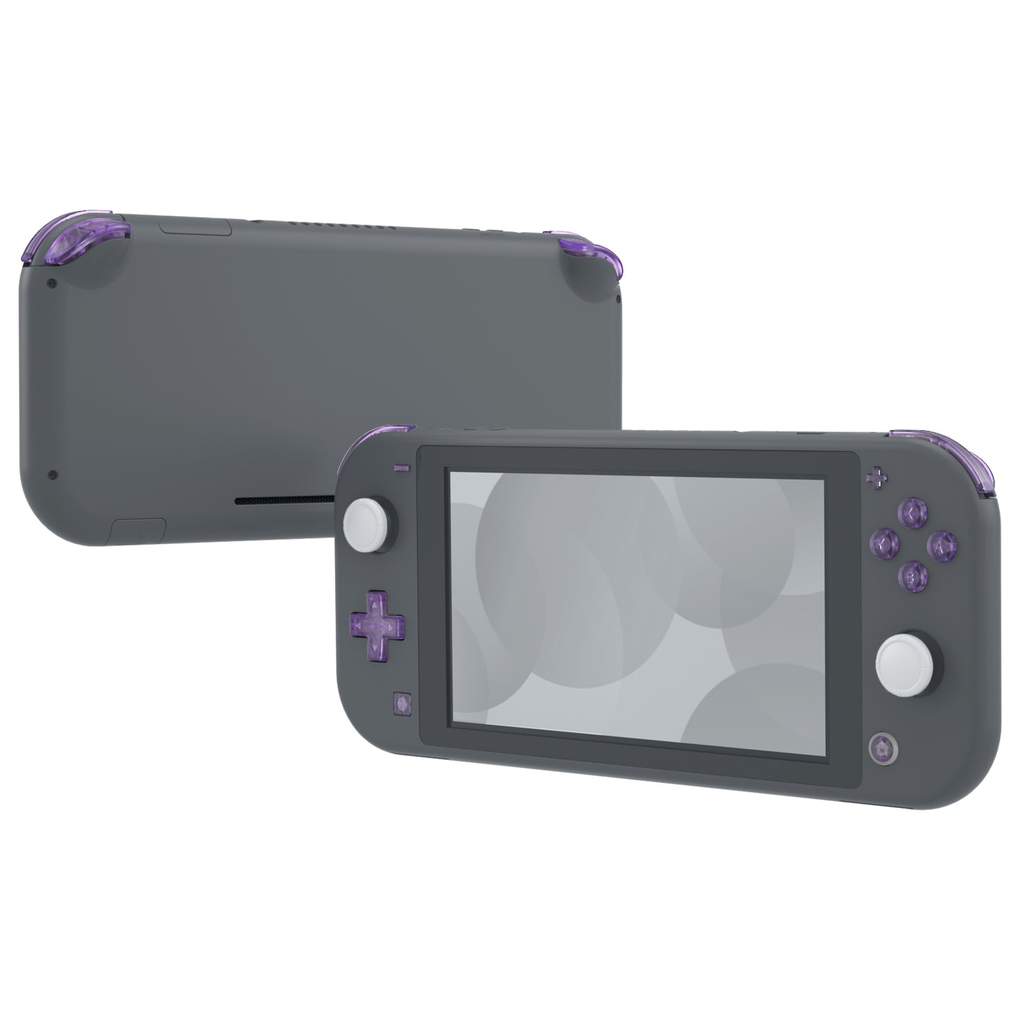 eXtremeRate Replacement Full Set Buttons for NS Switch Lite - Clear Atomic Purple