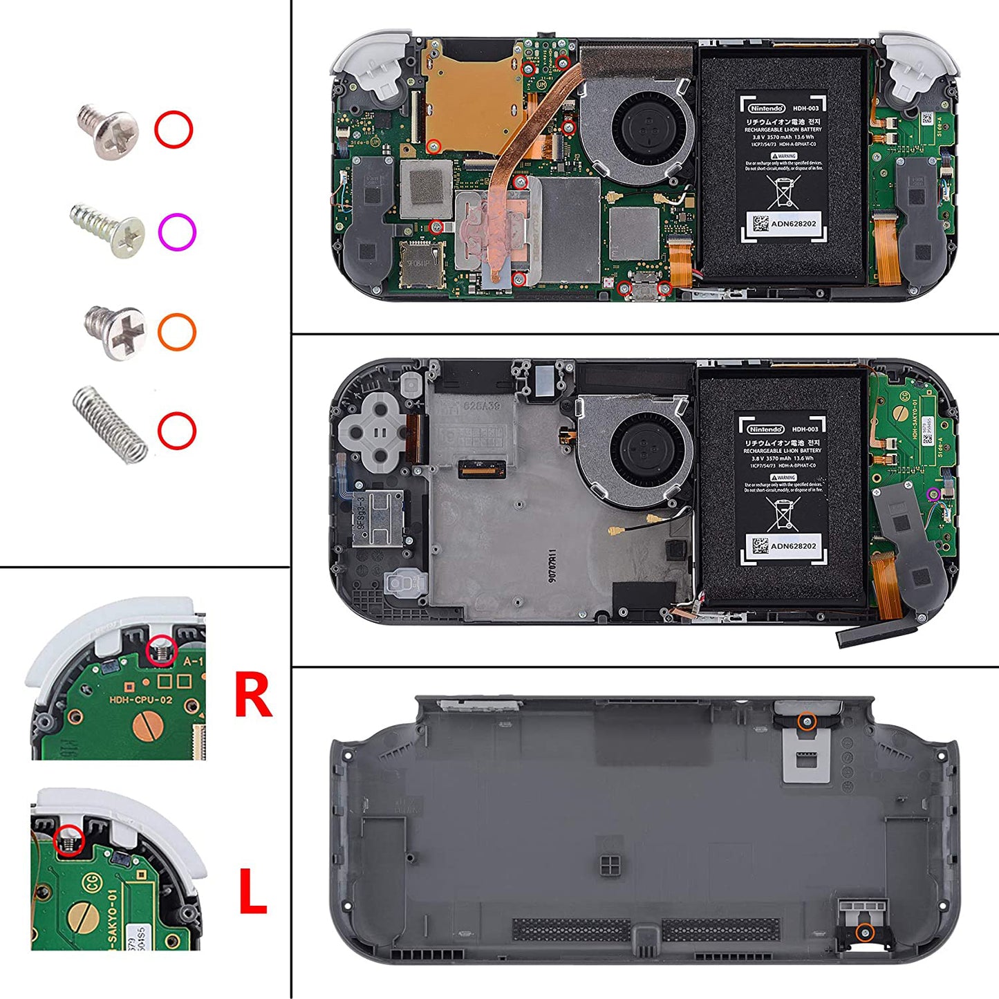 eXtremeRate Replacement Full Set Buttons for NS Switch Lite - Clear Atomic Purple