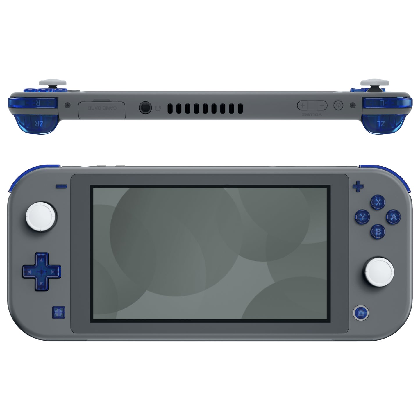 eXtremeRate Replacement Full Set Buttons for NS Switch Lite - Clear Blue