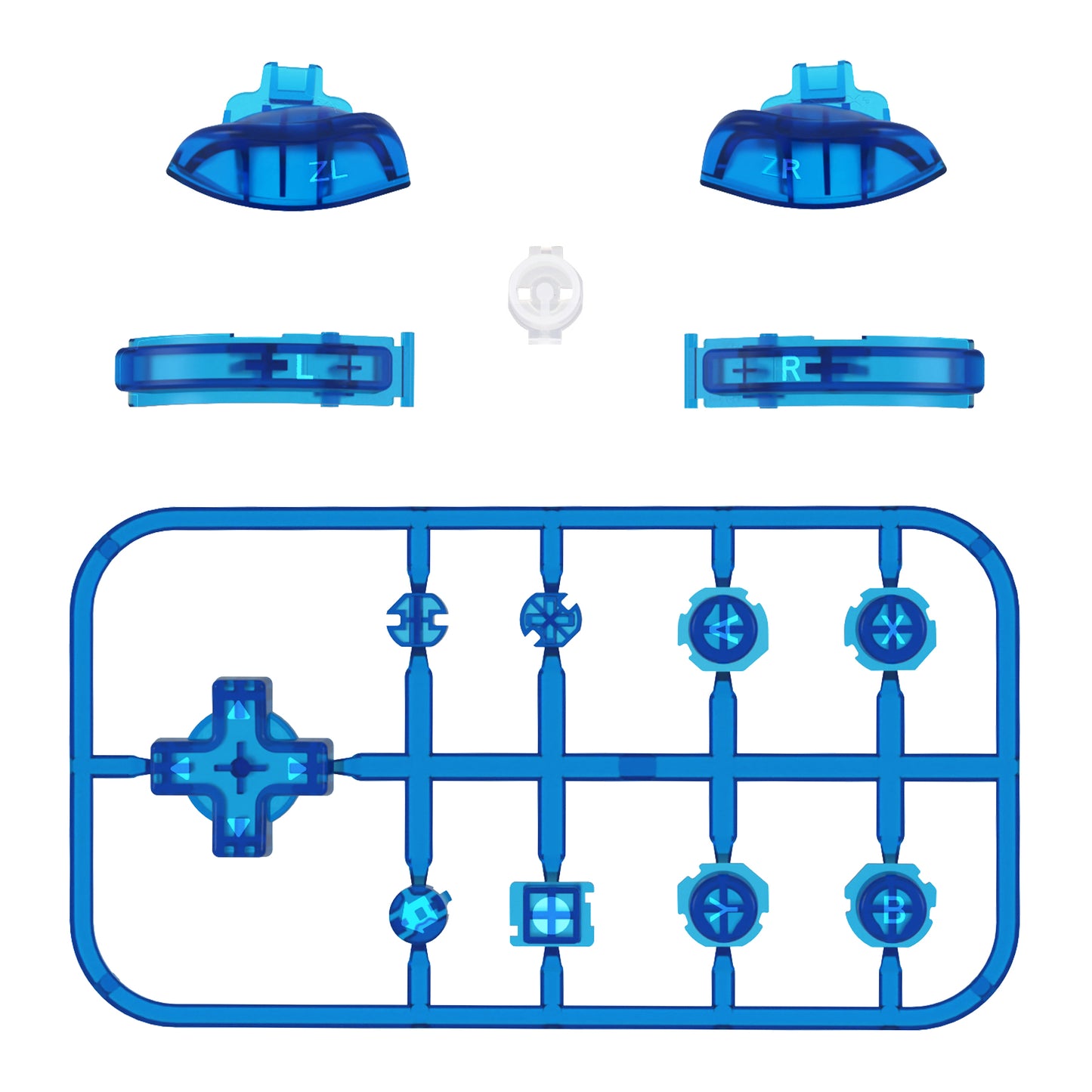 eXtremeRate Replacement Full Set Buttons for NS Switch Lite - Clear Blue