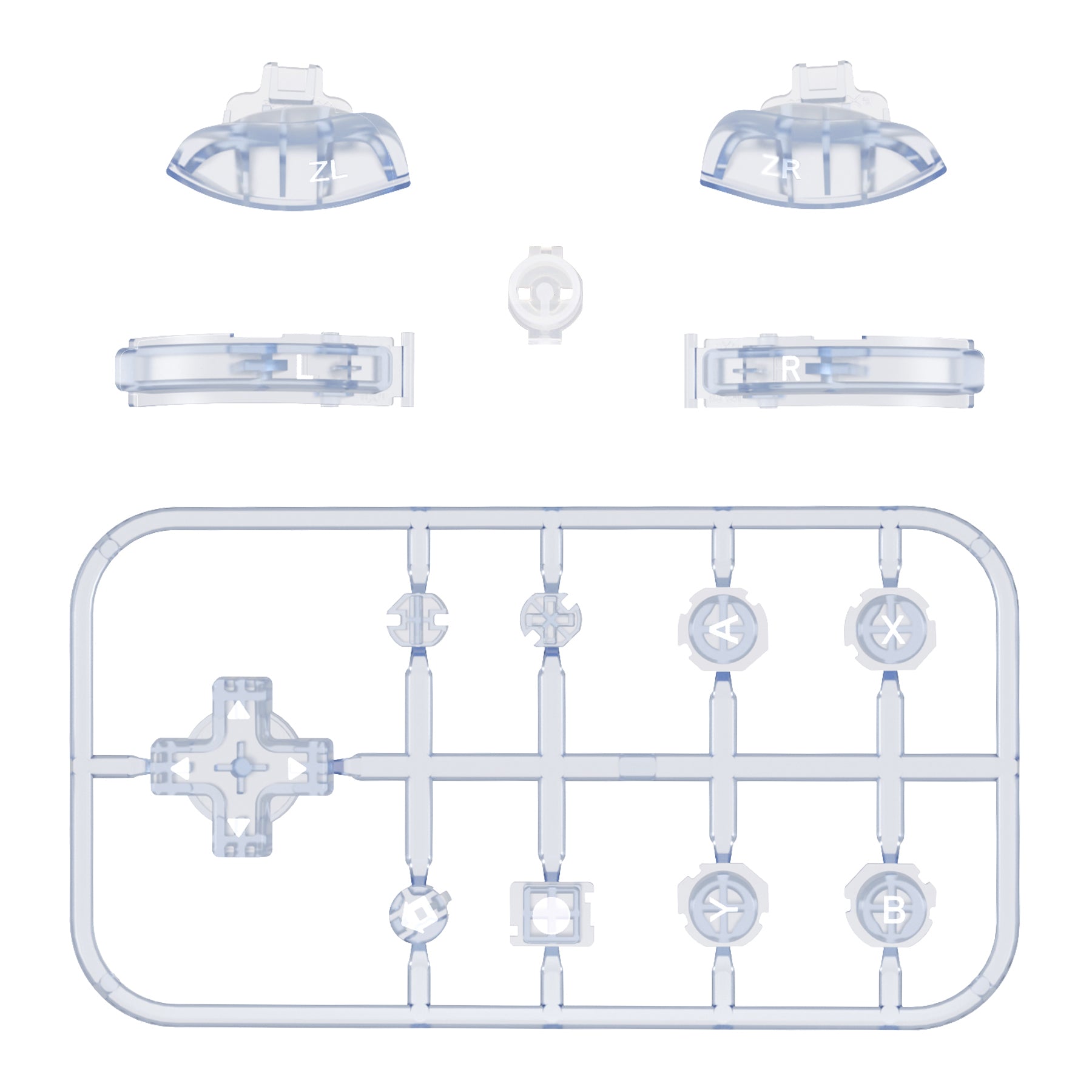 eXtremeRate Replacement Full Set Buttons for NS Switch Lite - Clear Glacier Blue eXtremeRate