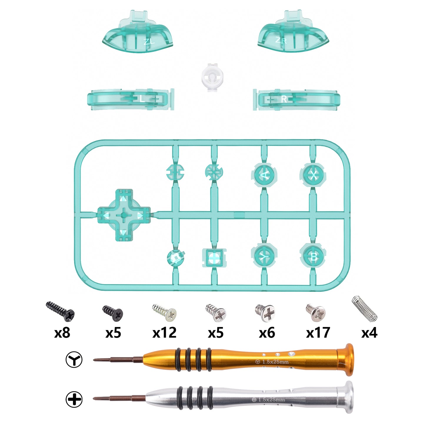 eXtremeRate Replacement Full Set Buttons for NS Switch Lite - Emerald Green