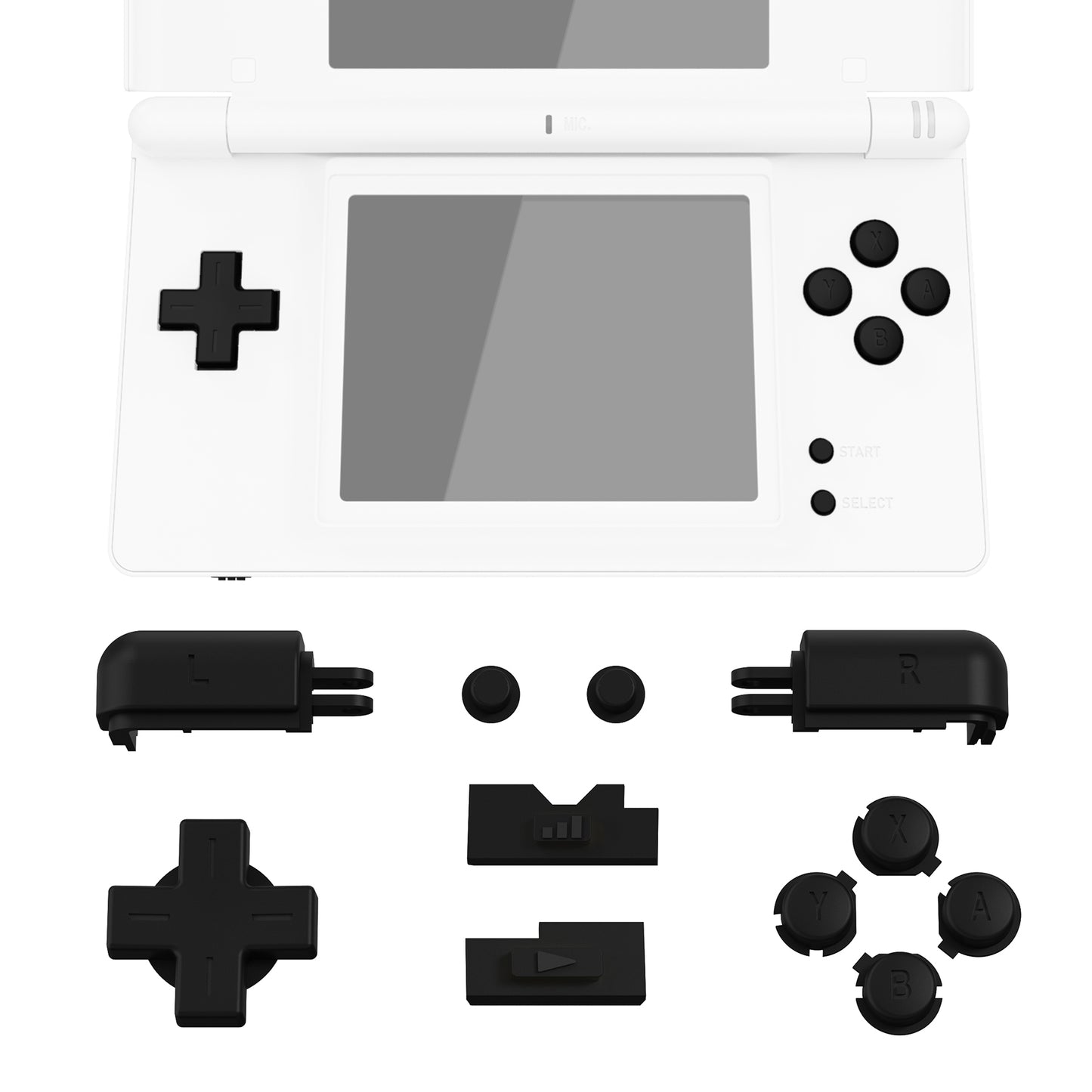 eXtremeRate Replacement Full Set Buttons for Nintendo DS Lite NDSL - Black eXtremeRate