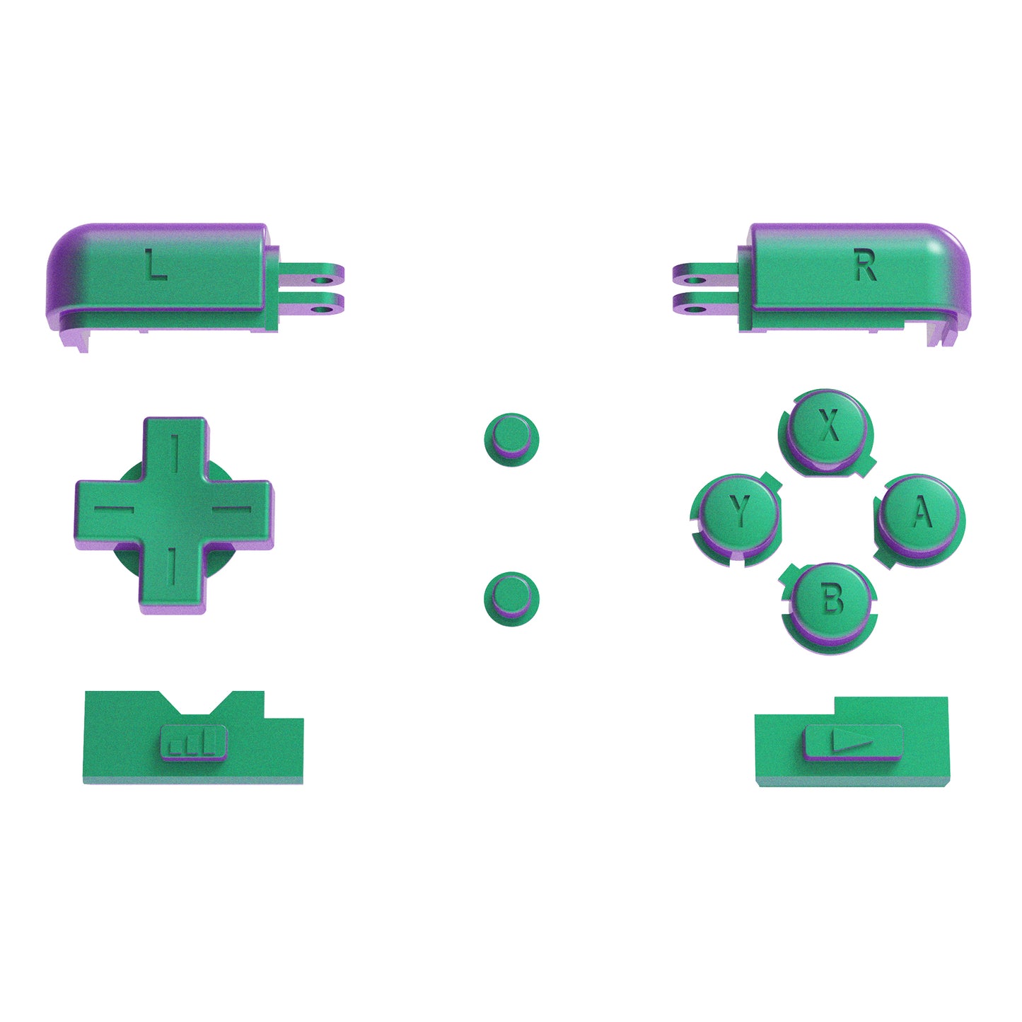 eXtremeRate Replacement Full Set Buttons for Nintendo DS Lite NDSL - Chameleon Green Purple