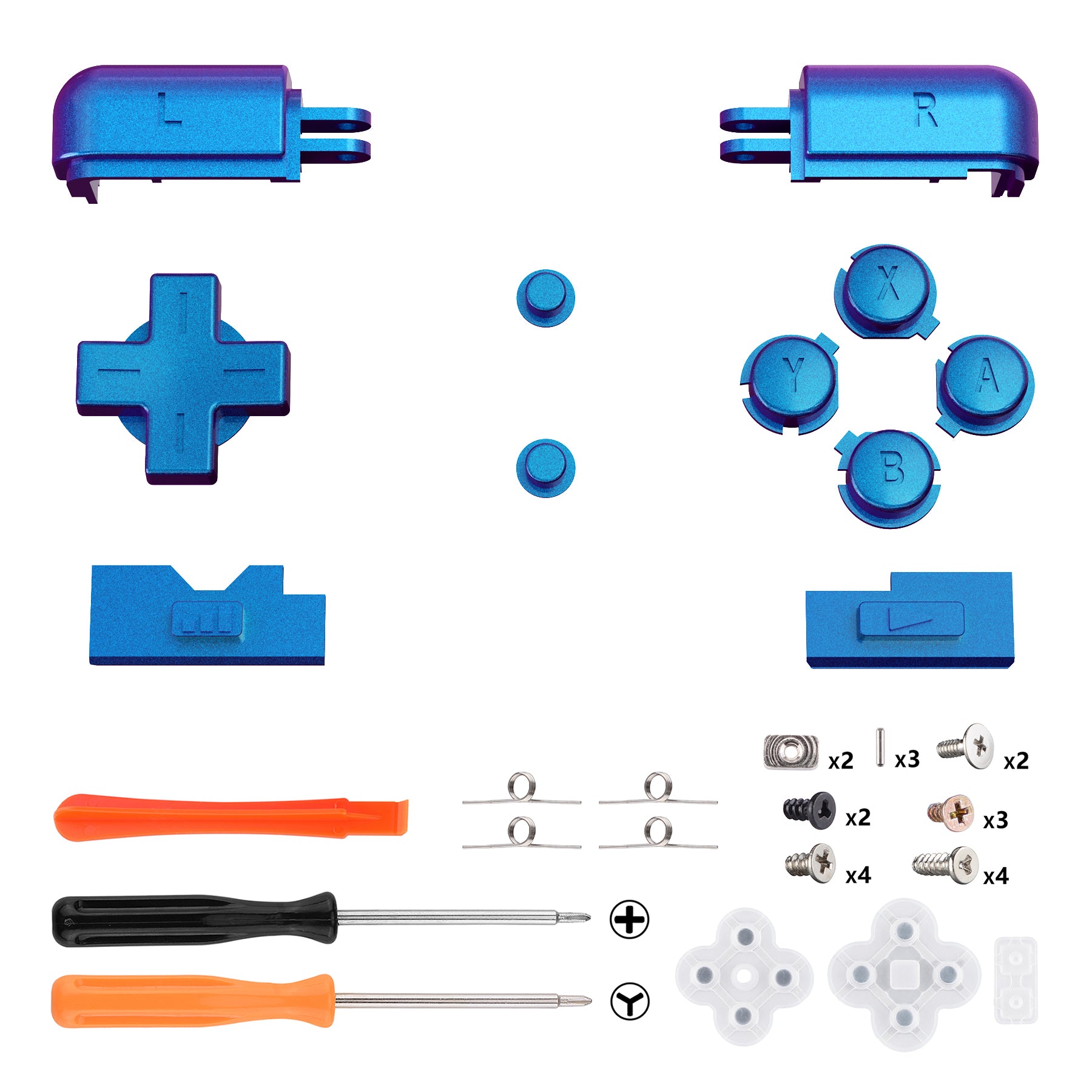 eXtremeRate Replacement Full Set Buttons for Nintendo DS Lite NDSL - Chameleon Purple Blue eXtremeRate