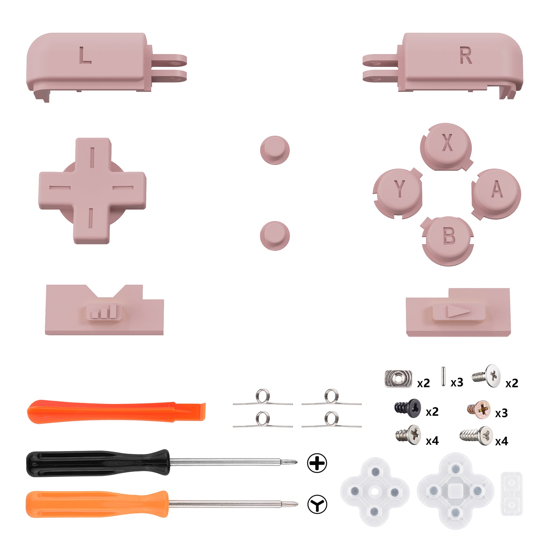 eXtremeRate Cherry Blossoms Pink Replacement Full Set Buttons for