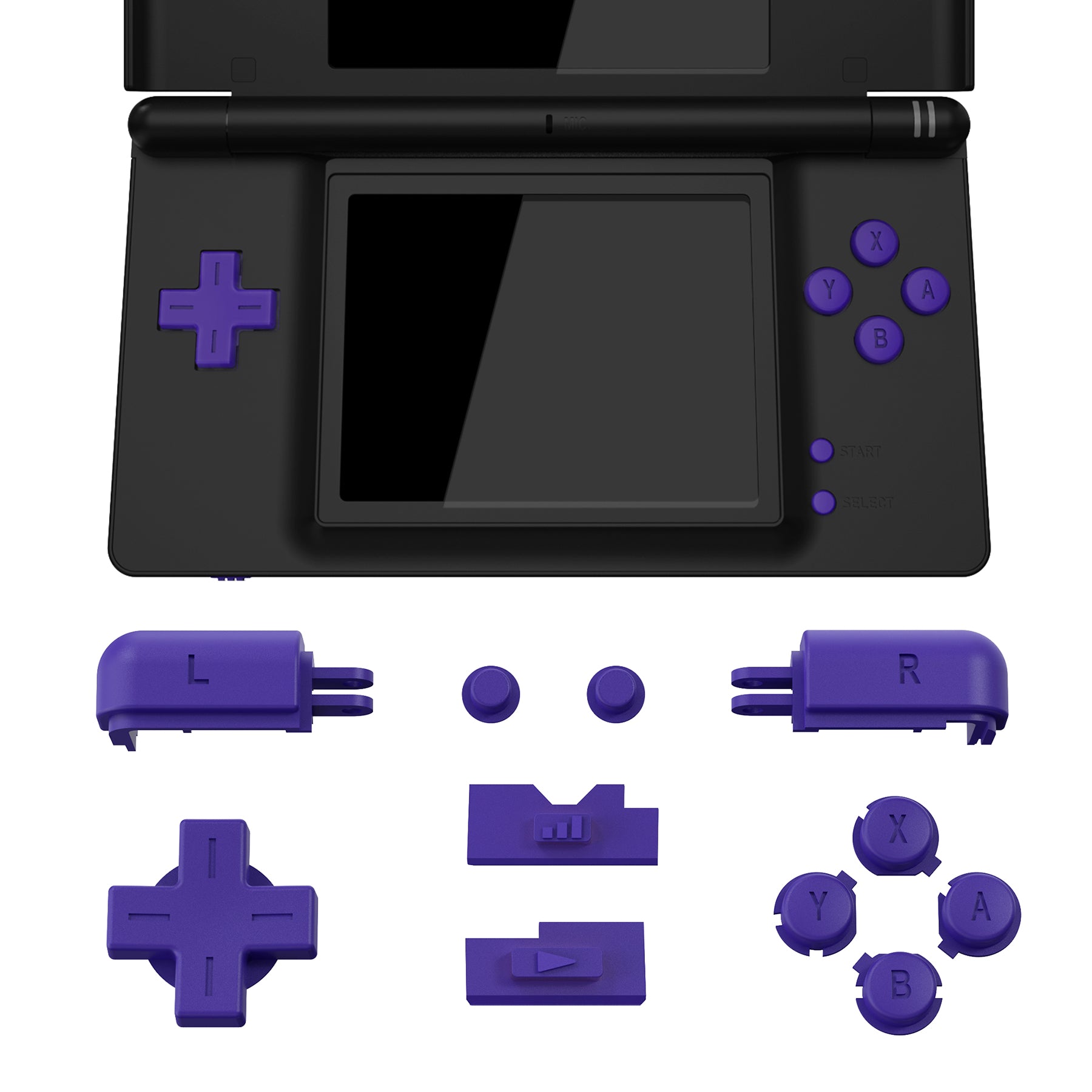 eXtremeRate Purple Replacement Full Set Buttons for Nintendo DS