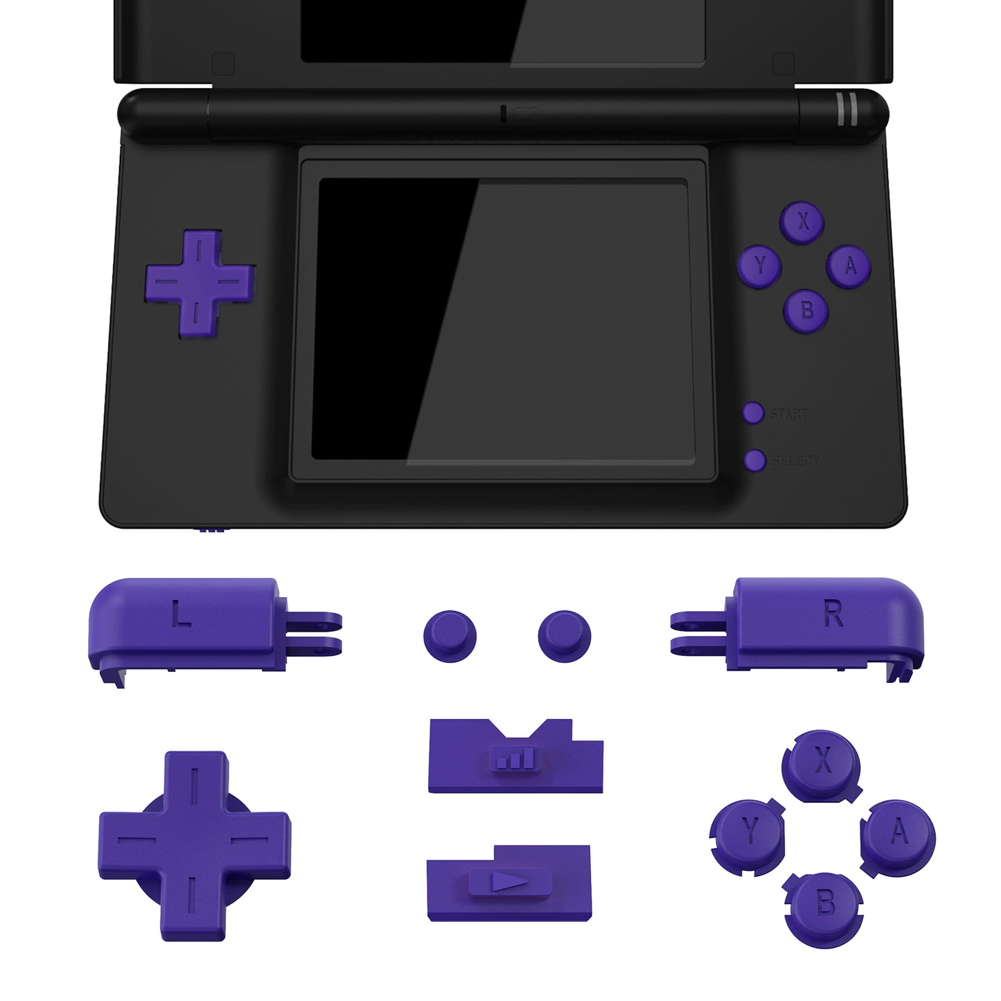 eXtremeRate Replacement Full Set Buttons for Nintendo DS Lite NDSL - Purple eXtremeRate