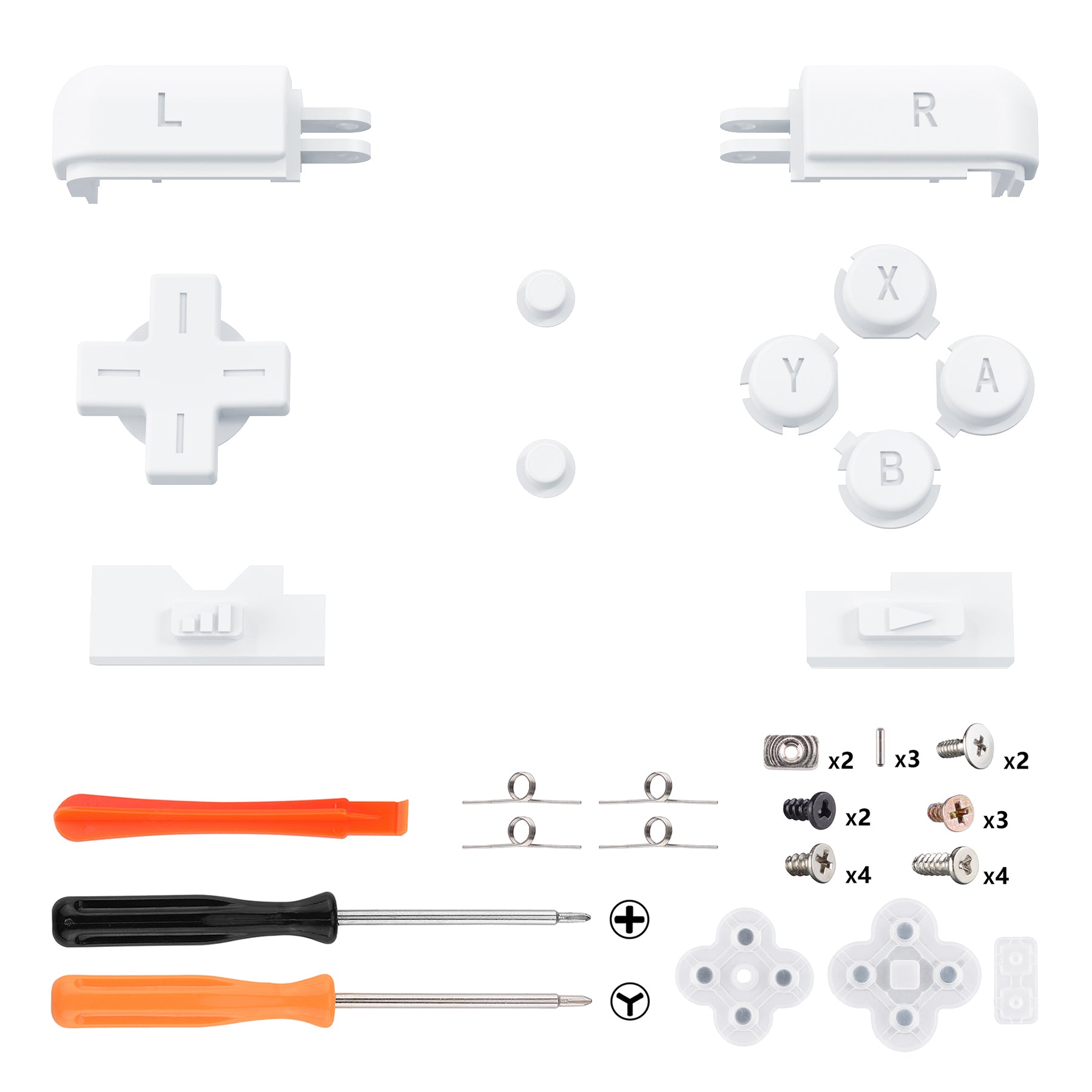 eXtremeRate White Replacement Full Set Buttons for Nintendo DS 