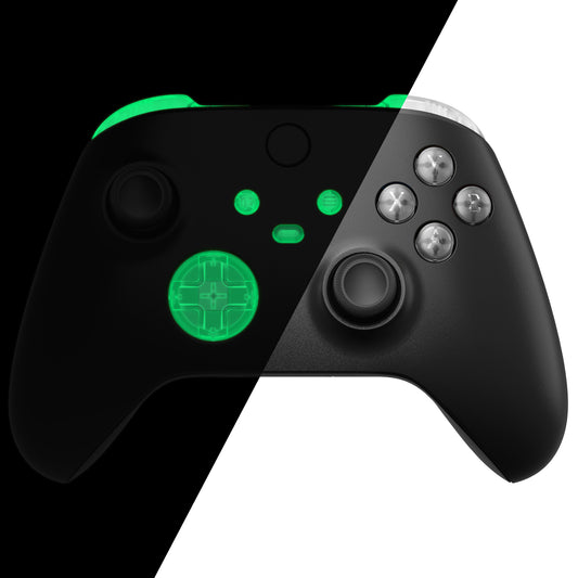 eXtremeRate Replacement Full Set Buttons for Xbox Series X & S Controller - Glow in Dark - Green eXtremeRate