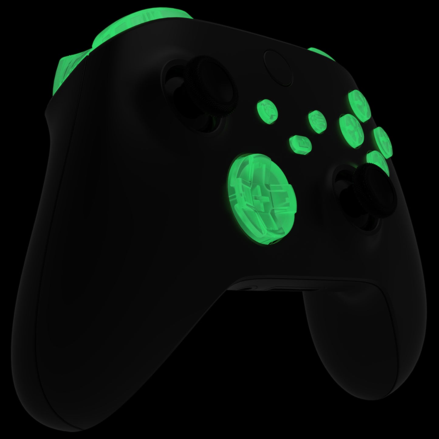 eXtremeRate Replacement Full Set Buttons for Xbox Series X & S Controller - Glow in Dark - Green eXtremeRate