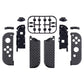 eXtremeRate Replacement Full Set Shell Case with Buttons for Joycon of NS Switch - Black Silver Carbon Fiber