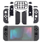 eXtremeRate Replacement Full Set Shell Case with Buttons for Joycon of NS Switch - Black Silver Carbon Fiber