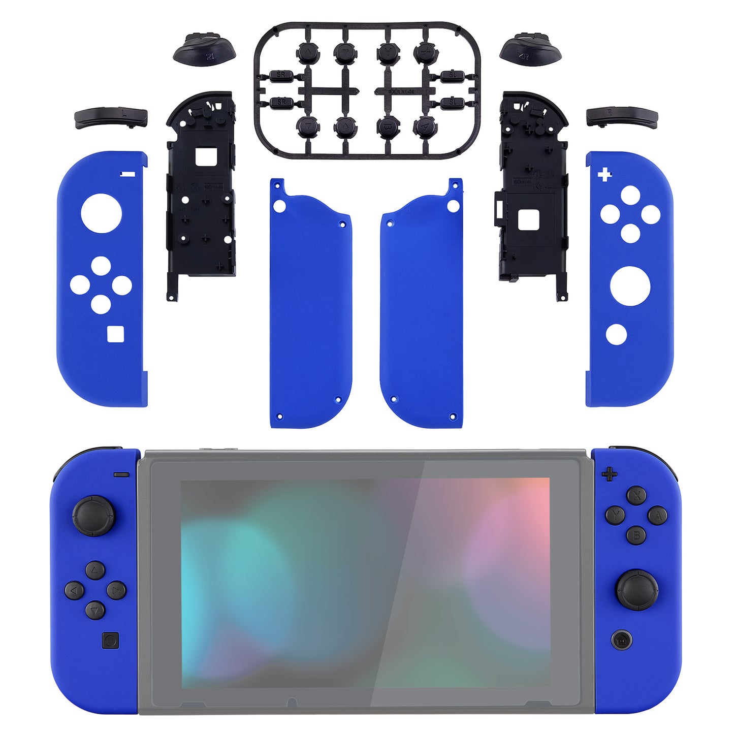 eXtremeRate Replacement Full Set Shell Case with Buttons for Joycon of NS Switch - Blue