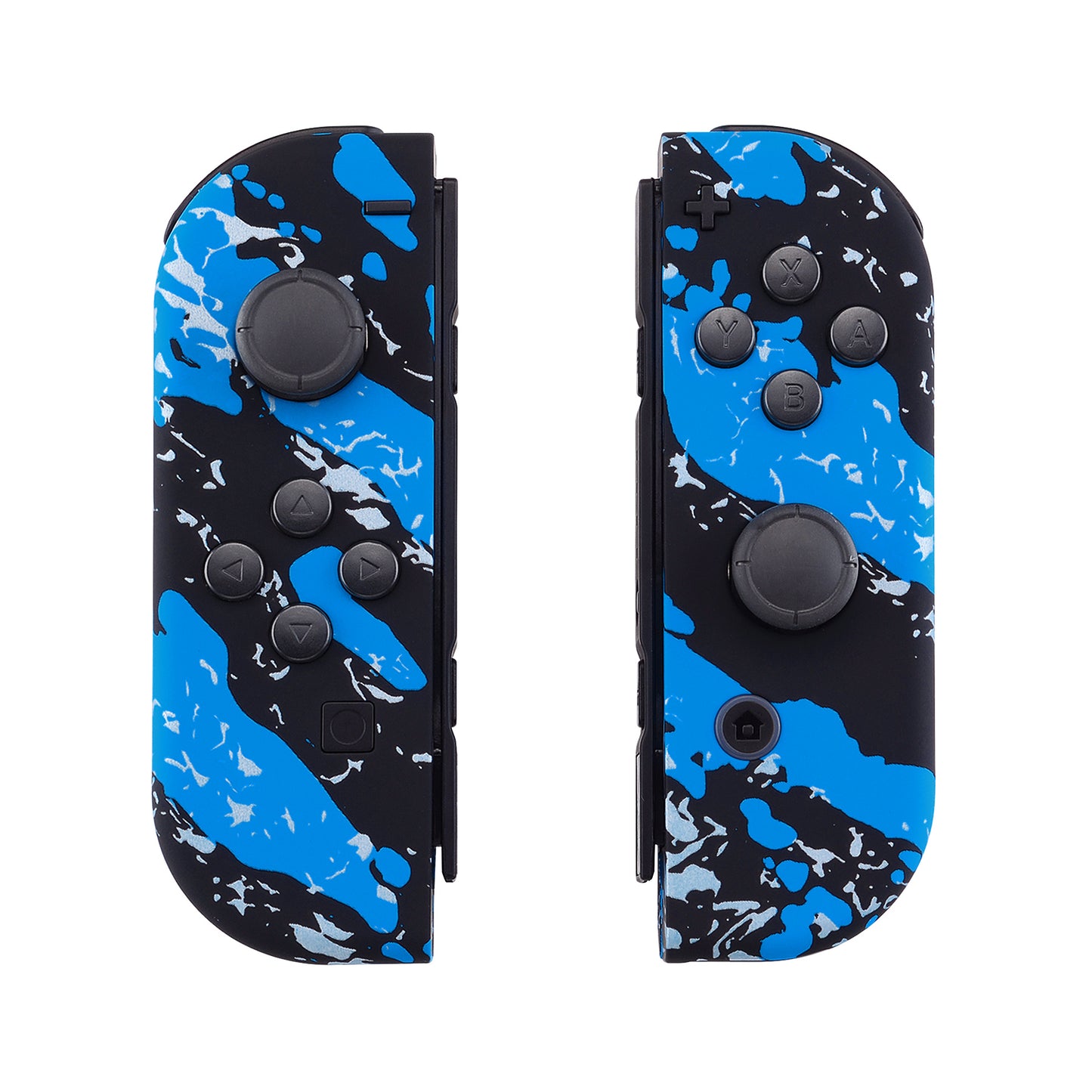 eXtremeRate Replacement Full Set Shell Case with Buttons for Joycon of NS Switch - Blue Coating Splash Patterned