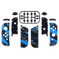 eXtremeRate Replacement Full Set Shell Case with Buttons for Joycon of NS Switch - Blue Coating Splash Patterned