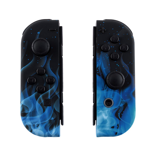 eXtremeRate Replacement Full Set Shell Case with Buttons for Joycon of NS Switch - Blue Flame