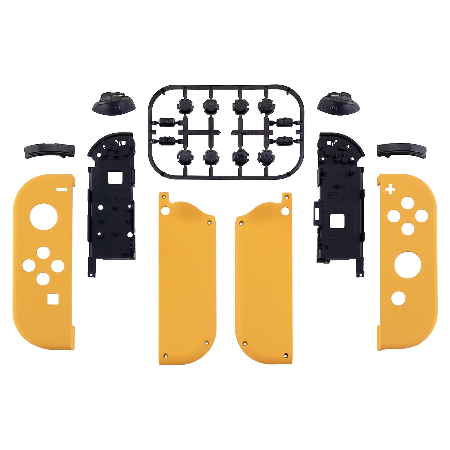 eXtremeRate Replacement Full Set Shell Case with Buttons for Joycon of NS Switch - Caution Yellow