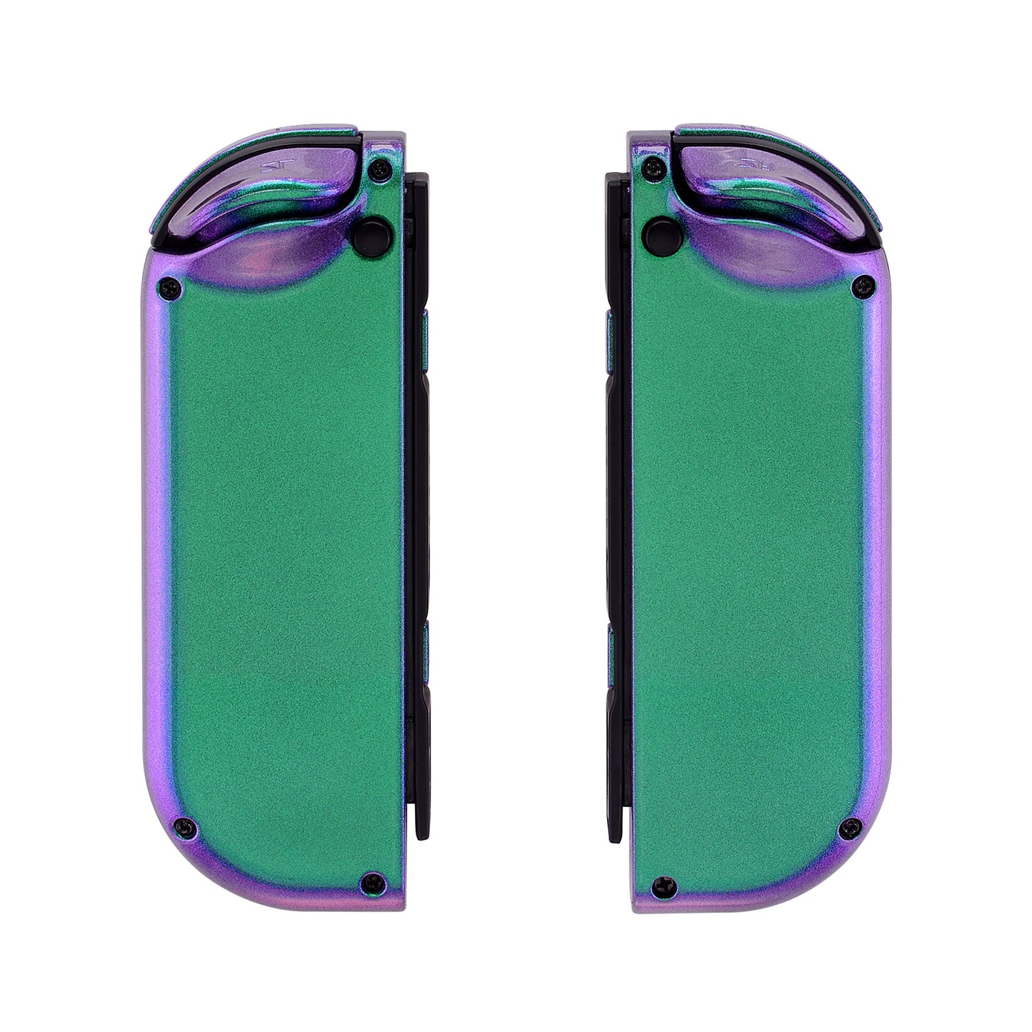 eXtremeRate Replacement Full Set Shell Case with Buttons for Joycon of NS Switch - Chameleon Green Purple