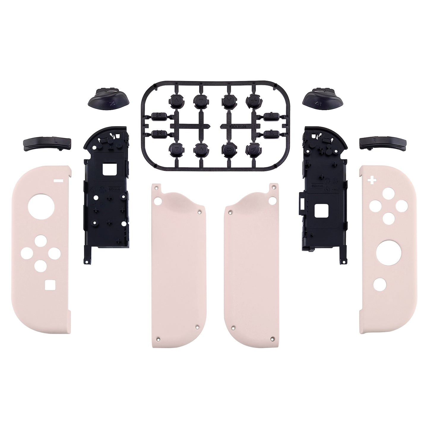 eXtremeRate Replacement Full Set Shell Case with Buttons for Joycon of NS Switch - Cherry Blossoms Pink