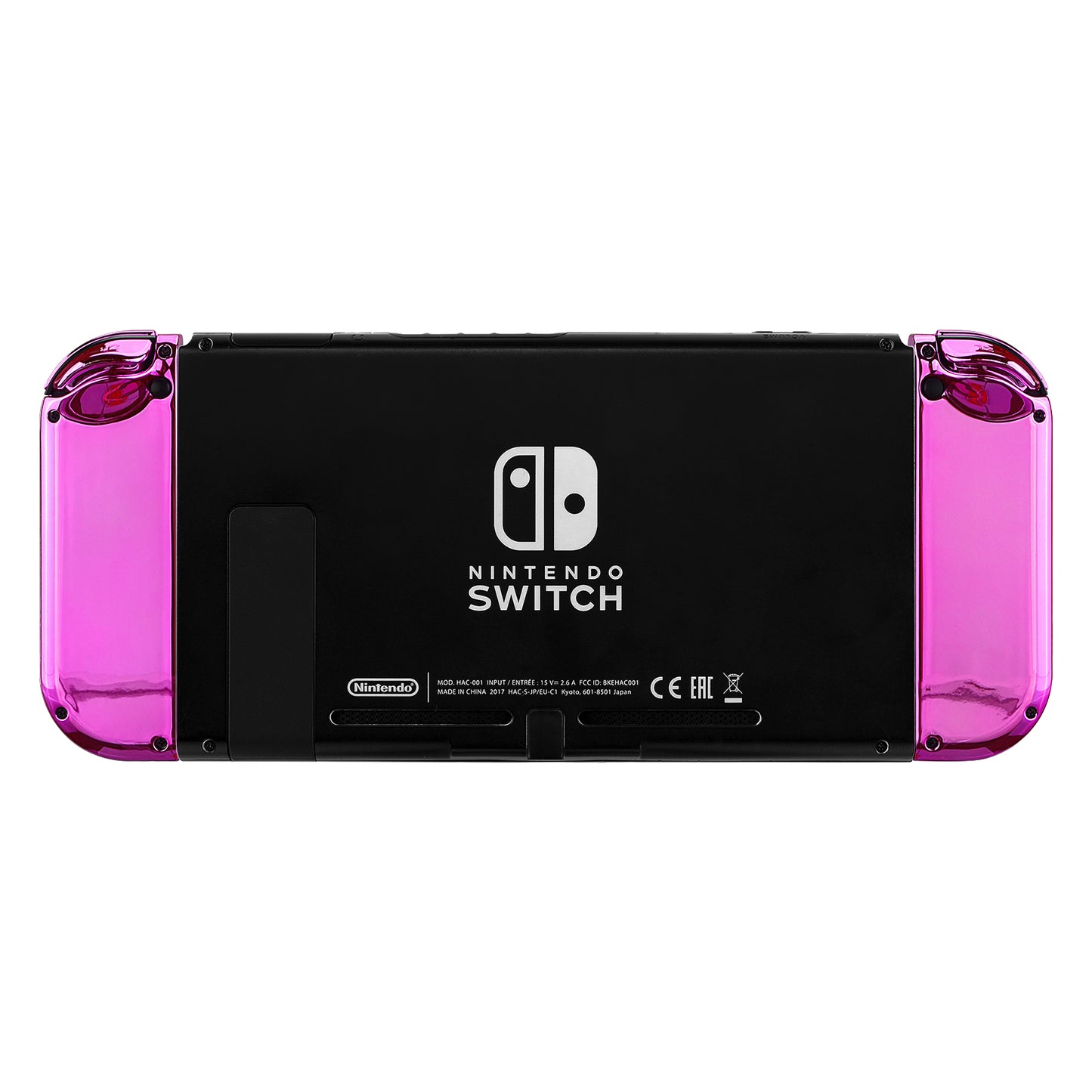 eXtremeRate Replacement Full Set Shell Case with Buttons for Joycon of NS Switch - Chrome Pink Glossy