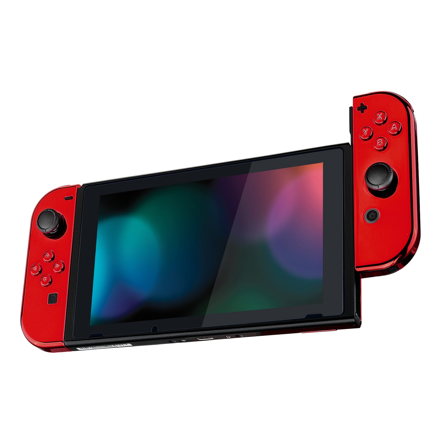 eXtremeRate Replacement Full Set Shell Case with Buttons for Joycon of NS Switch - Chrome Red