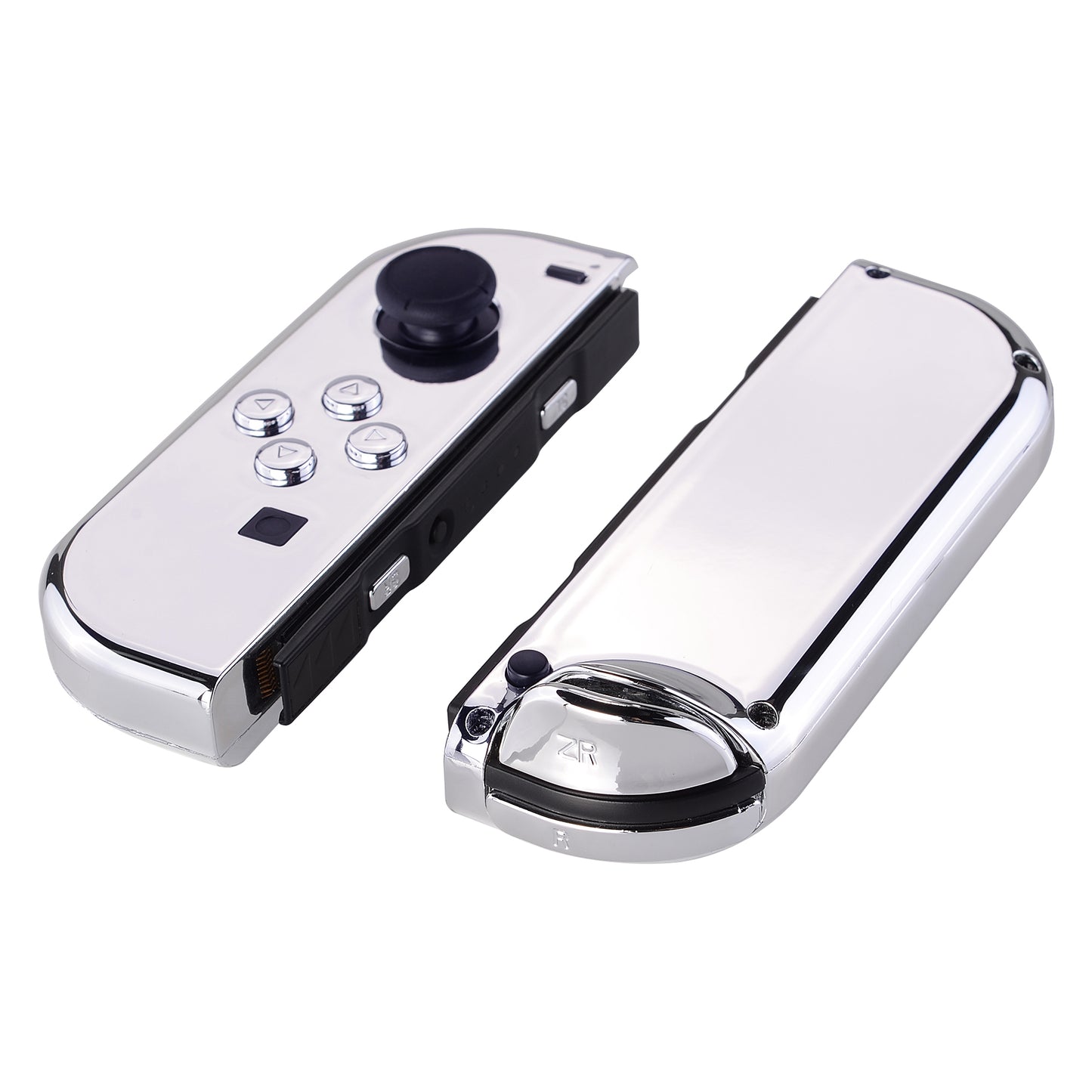 eXtremeRate Replacement Full Set Shell Case with Buttons for Joycon of NS Switch - Chrome Silver