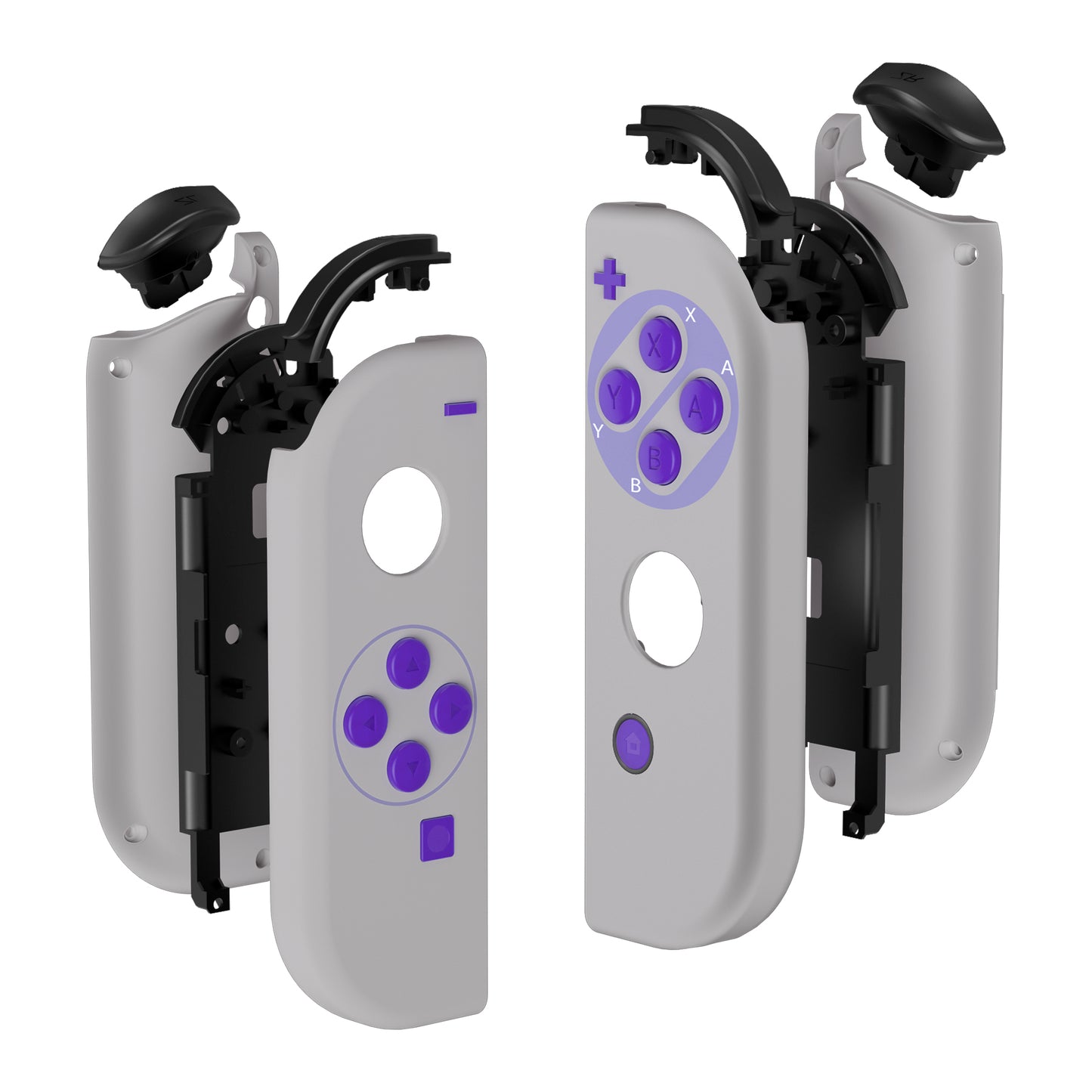 eXtremeRate Replacement Full Set Shell Case with Buttons for Joycon of NS Switch - Classics SNES Style