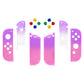 eXtremeRate Replacement Full Set Shell Case with Buttons for Joycon of NS Switch - Clear Atomic Purple Rose Red