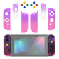 eXtremeRate Replacement Full Set Shell Case with Buttons for Joycon of NS Switch - Clear Atomic Purple Rose Red