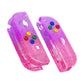 eXtremeRate Replacement Full Set Shell Case with Buttons for Joycon of NS Switch - Clear Atomic Purple Rose Red