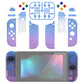 eXtremeRate Replacement Full Set Shell Case with Buttons for Joycon of NS Switch - Glitter Gradient Translucent Bluebell