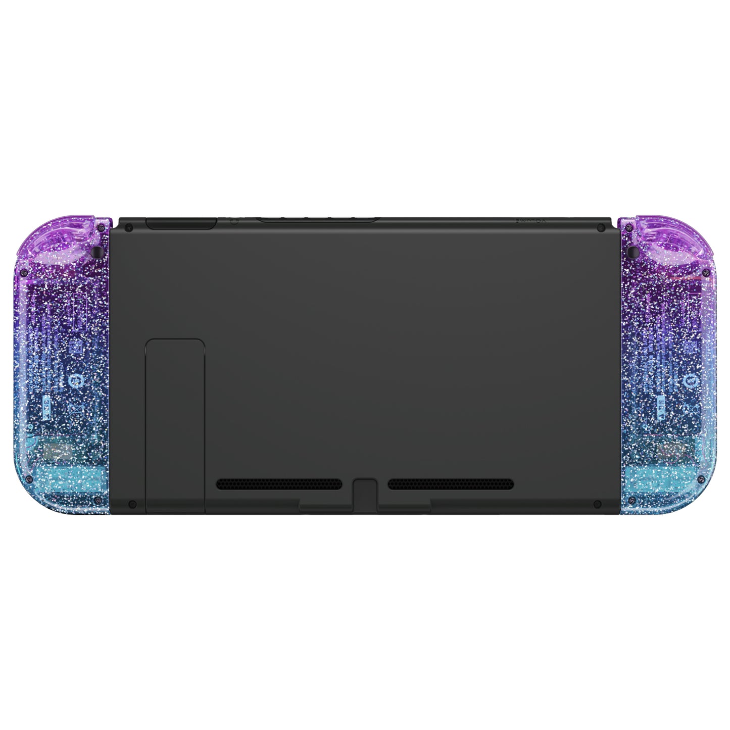 eXtremeRate Replacement Full Set Shell Case with Buttons for Joycon of NS Switch - Glitter Gradient Translucent Bluebell & Blue