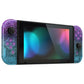 eXtremeRate Replacement Full Set Shell Case with Buttons for Joycon of NS Switch - Glitter Gradient Translucent Bluebell & Blue