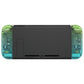 eXtremeRate Replacement Full Set Shell Case with Buttons for Joycon of NS Switch - Glitter Gradient Translucent Green Blue