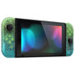 eXtremeRate Replacement Full Set Shell Case with Buttons for Joycon of NS Switch - Glitter Gradient Translucent Green Blue