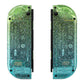 eXtremeRate Replacement Full Set Shell Case with Buttons for Joycon of NS Switch - Glitter Gradient Translucent Green Blue