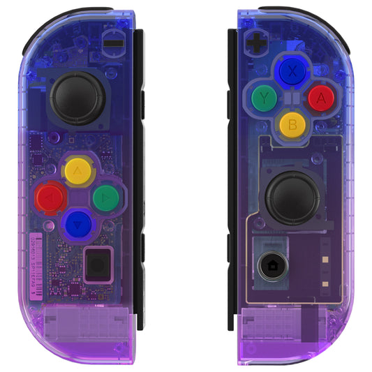 eXtremeRate Replacement Full Set Shell Case with Buttons for Joycon of NS Switch - Gradient Translucent Bluebell