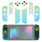 eXtremeRate Replacement Full Set Shell Case with Buttons for Joycon of NS Switch - Gradient Translucent Green Blue