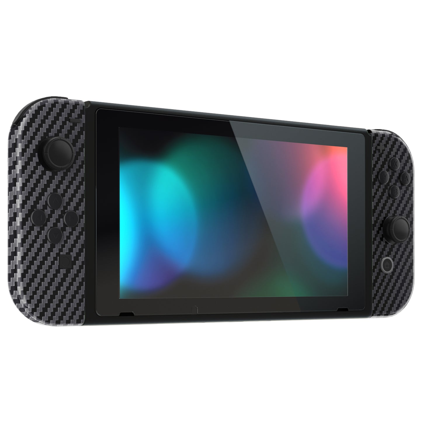 eXtremeRate Replacement Full Set Shell Case with Buttons for Joycon of NS Switch - Graphite Carbon Fiber