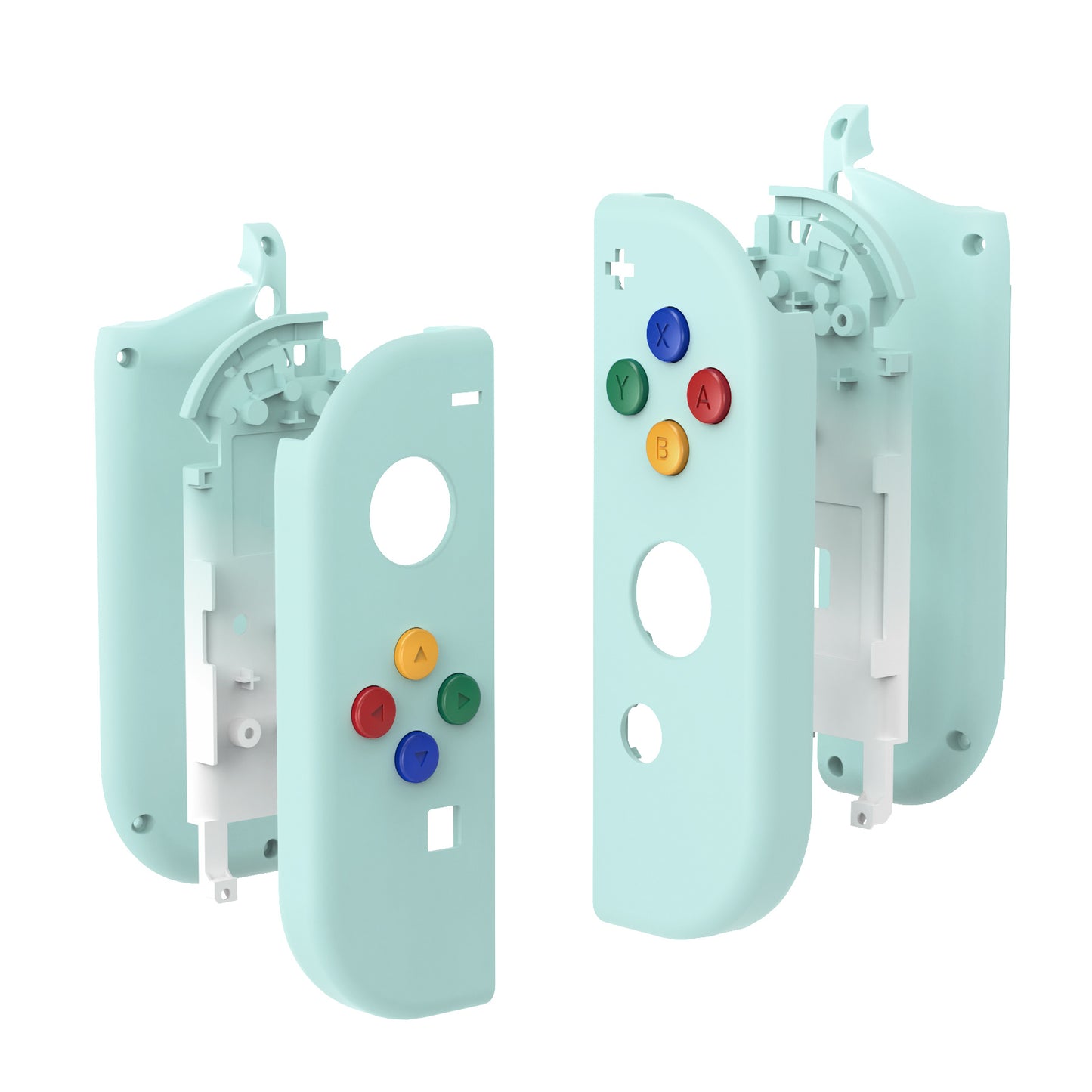 eXtremeRate Replacement Full Set Shell Case with Buttons for Joycon of NS Switch - Light Cyan