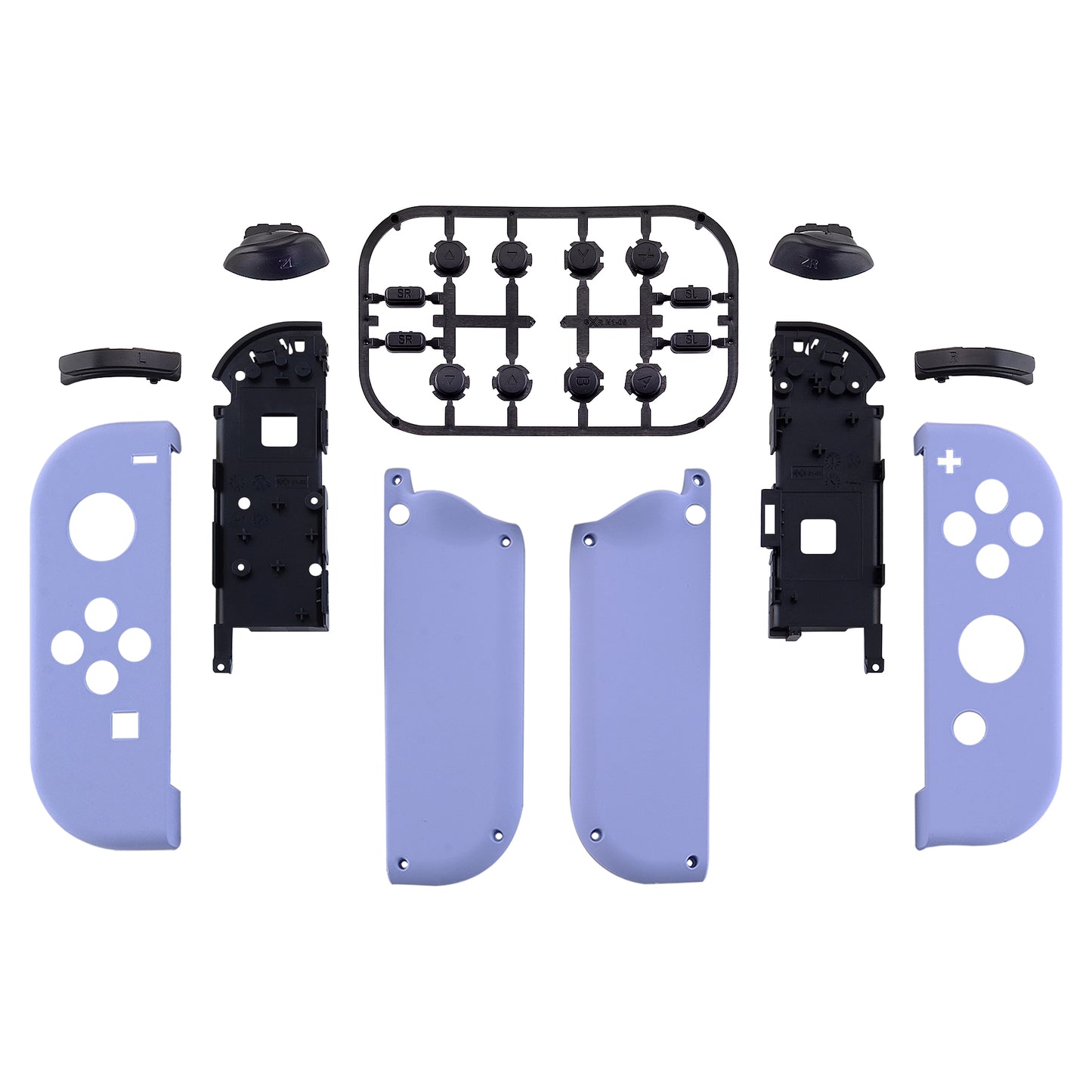 eXtremeRate Replacement Full Set Shell Case with Buttons for Joycon of NS Switch - Light Violet