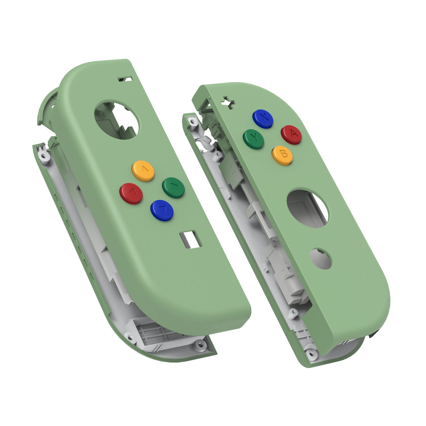 eXtremeRate Replacement Full Set Shell Case with Buttons for Joycon of NS Switch - Matcha Green