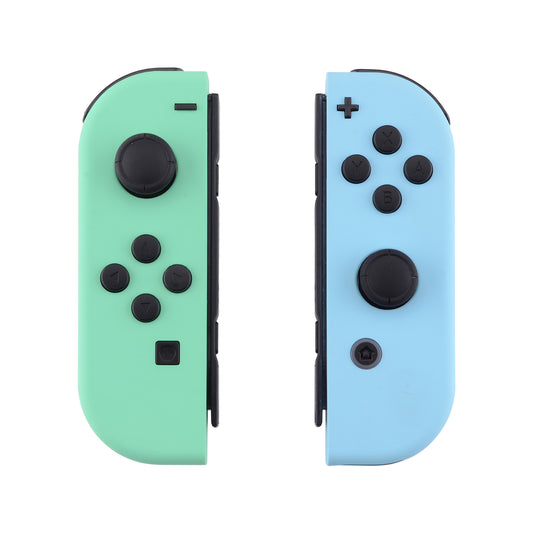 eXtremeRate Replacement Full Set Shell Case with Buttons for Joycon of NS Switch - Mint Green & Heaven Blue