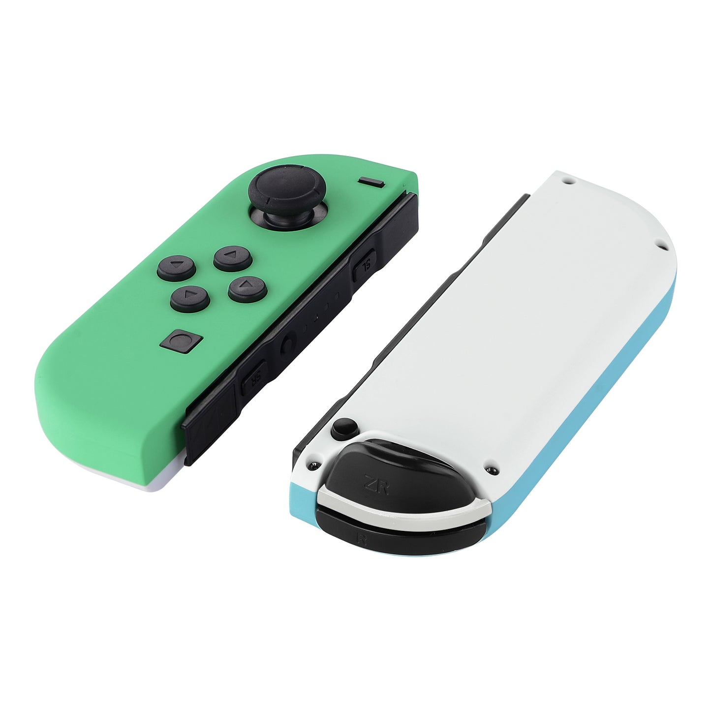 eXtremeRate Replacement Full Set Shell Case with Buttons for Joycon of NS Switch - Mint Green & Heaven Blue