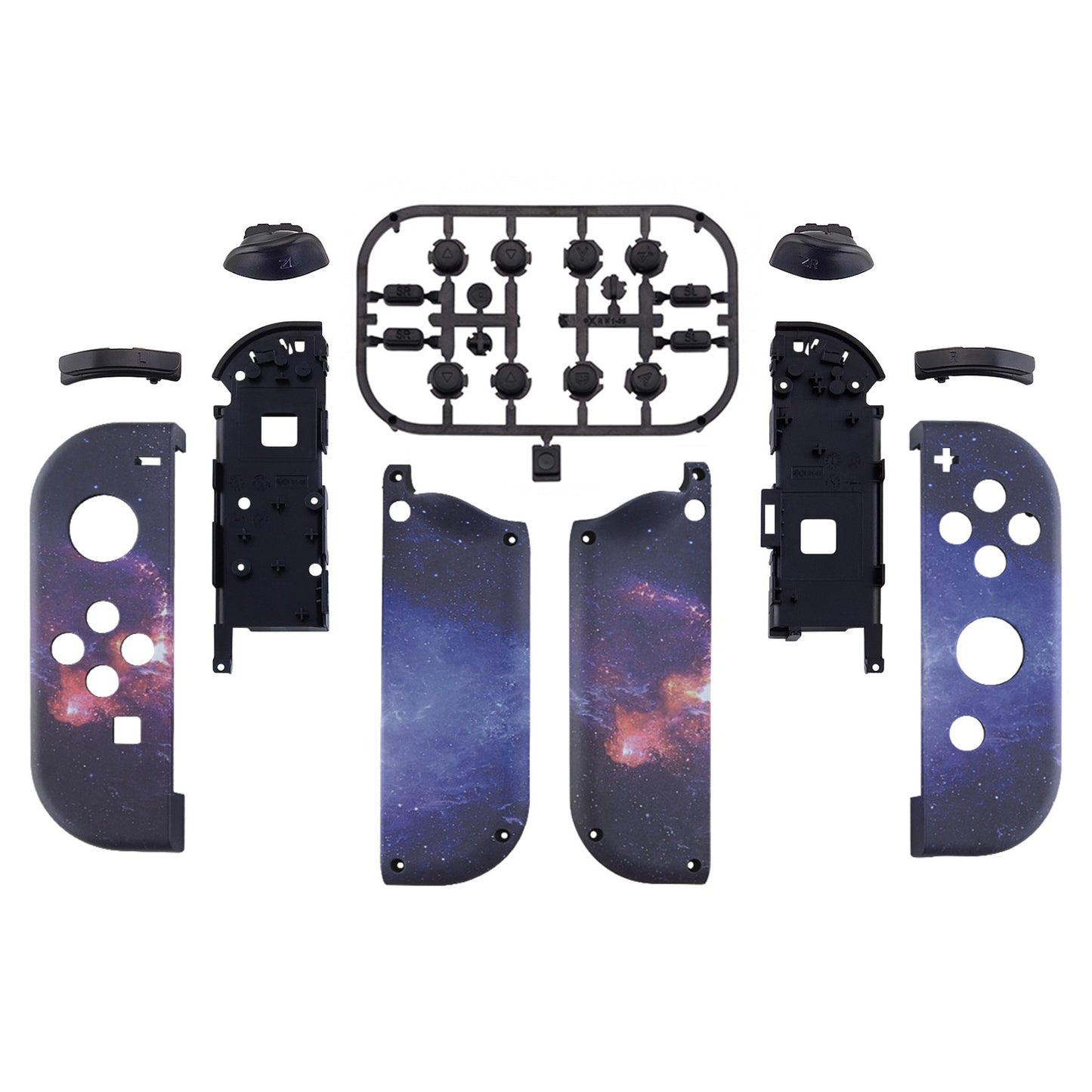 eXtremeRate Replacement Full Set Shell Case with Buttons for Joycon of NS Switch - Nubula Galaxy