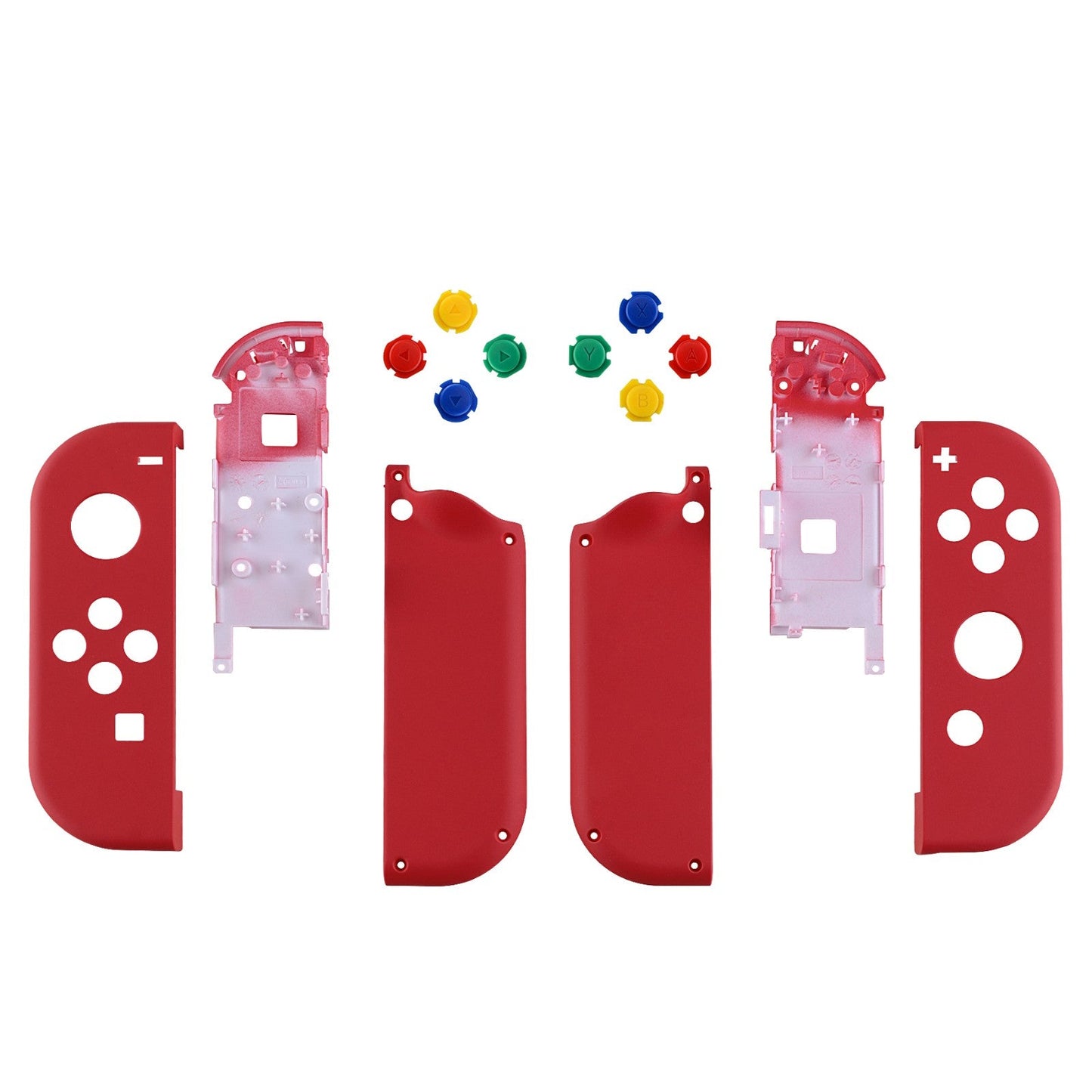 eXtremeRate Replacement Full Set Shell Case with Buttons for Joycon of NS Switch - Passion Red