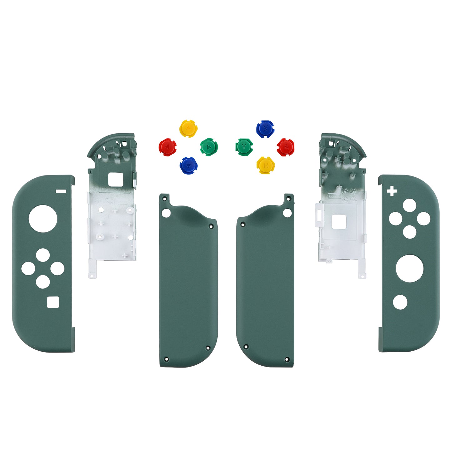 eXtremeRate Replacement Full Set Shell Case with Buttons for Joycon of NS Switch - Pine Green